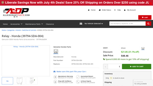 39794-SDA-004 - Relay | All Discount Parts Store - honda relay manufacturer