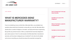 What Is Mercedes Benz Manufacturer Warranty? [2025] - mercedes benz manufacturer warranty