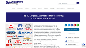 Top 10 Largest Automobile Manufacturing Companies in the World - largest automotive manufacturer