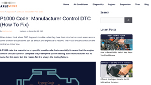 P1000 Code: Manufacturer Control DTC (How to Fix) - AxleWise - manufacturer control code