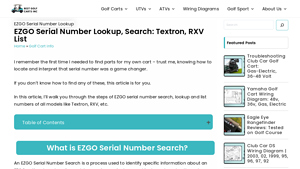 EZGO Serial Number Lookup, Search: Textron, RXV List - Best Golf Carts ... - golf cart manufacturer