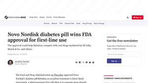 Novo Nordisk diabetes pill wins FDA approval for first-line use - rybelsus manufacturer