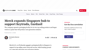 Merck expands Singapore hub to support Keytruda, Gardasil - keytruda manufacturer