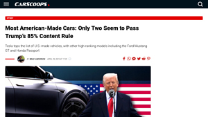 Most American-Made Cars: Only Two Seem to Pass Trump's 85 ... - Carscoops - most american-made car manufacturer