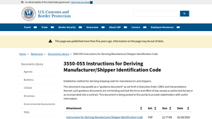 3550-055 Instructions for Deriving Manufacturer/Shipper Identification ... - esta manufacturer id