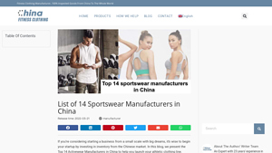 List Of 14 Sportswear Manufacturers In China - sportswear clothing manufacturer