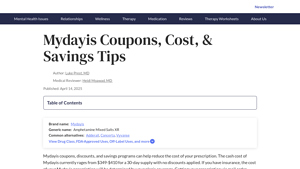 Mydayis Manufacturer Coupon & Prices - Choosing Therapy - mydayis manufacturer website