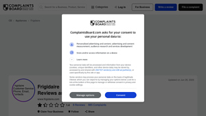 Frigidaire Homeowners Reviews 2025 - ComplaintsBoard - frigidaire manufacturer warranty