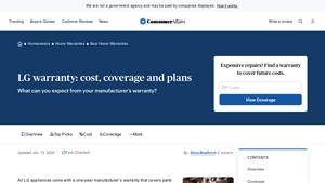 LG Warranty: Cost, Coverage & Plans (2025) - ConsumerAffairs - lg manufacturer