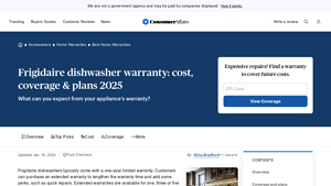 Frigidaire dishwasher warranty: cost, coverage & plans 2025 - frigidaire manufacturer warranty
