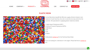 Cosmal Manufacturing (M) Sdn Bhd | Plastic Resin Supplier Malaysia - plastic resin manufacturer