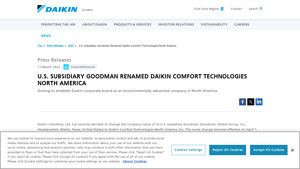 Daikin Global | Press Releases | U.S. Subsidiary Goodman Renamed Daikin ... - goodman manufacturer