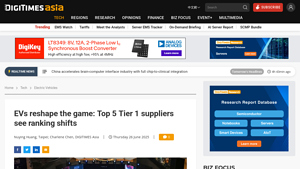EVs reshape the game: Top 5 Tier 1 suppliers see ranking shifts - tier 1 automotive manufacturer