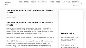 This Huge RV Manufacturer Owns Over 20 Different Brands - forest river motorhomes manufacturer