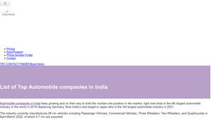 List of Top Automobile companies in India - Easyleadz - manufacturer of automobiles