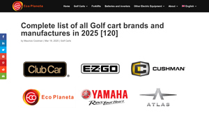 Complete list of all Golf cart brands and manufactures in 2025 [120] - golf cart manufacturer