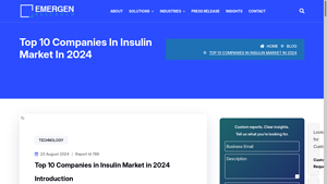 Top 10 Companies in Insulin Market in 2024 - Emergen Research - lantus manufacturer