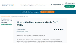 What Is The Most American-Made Car? (2025) - Endurance - most american-made car manufacturer