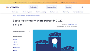 Best Electric Car Manufacturers in 2023 - EnergySage - electric car manufacturer