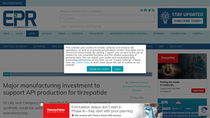 Lilly manufacturing investment to support API tirzepatide production - tirzepatide manufacturer