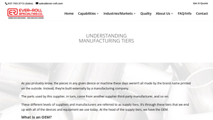 Understanding Manufacturing Tiers - Ever-Roll Specialties Co. - tier 1 automotive manufacturer