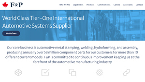 F&P Canada - Automotive Parts Manufacturer Canada - tier 1 automotive manufacturer