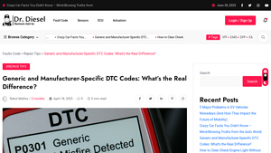 Generic and Manufacturer-Specific DTC Codes: What's the Real Difference? - manufacturer control code