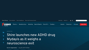 Shire launches new ADHD drug Mydayis as it weighs a neuroscience exit - mydayis manufacturer website