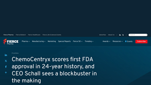 ChemoCentryx scores first FDA approval in 24-year history, and CEO ... - tavneos manufacturer