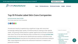 Top 10 Private Label Skin Care Companies - Find My Manufacturer - skincare manufacturer