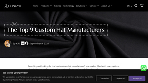 The Top 9 Custom Hat Manufacturers - Hongyu Apparel - hat manufacturer