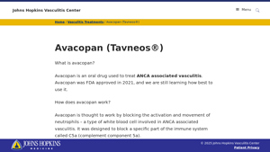 Avacopan (Tavneos®) - Johns Hopkins Vasculitis Center - tavneos manufacturer
