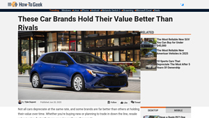 Top Car Brands With the Best Resale Value in 2025 - How-To Geek - highest brand value car manufacturer