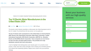 Top 10 U.S. Electric Motor Manufacturers Unveiled - iecmotores.com - electric motor manufacturer