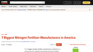 7 Biggest Nitrogen Fertilizer Manufacturers in America - nitrogen plant manufacturer