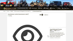 manufacturer control transmission code?? - Jeep Enthusiast Forums - manufacturer control code