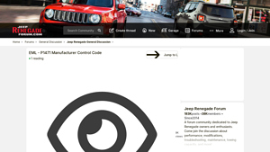 EML - P1471 Manufacturer Control Code | Jeep Renegade Forum - manufacturer control code