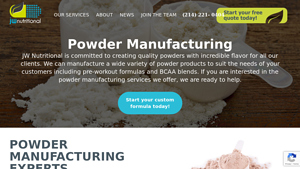 Powder Manufacturing - JW Nutritional, LLC - powder manufacturer