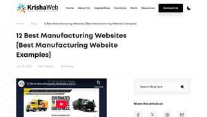12 Best Manufacturing Websites [Manufacturing Website Examples] - KrishaWeb - manufacturer websites