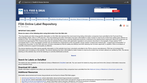 FDA Label Search - manufacturer label