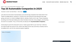 Top 20 Automobile Companies in the World in 2025 - Marketing91 - largest automotive manufacturer