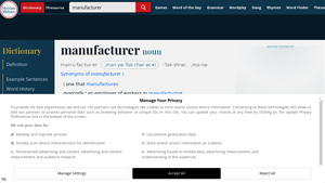 MANUFACTURER Definition & Meaning - Merriam-Webster - spell manufacturer