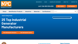 25 Top Industrial Generator Manufacturers - Metalphoto of Cincinnati - generator manufacturer