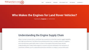 Exploring Who Makes the Engines for Land Rover Models - range rover car manufacturer