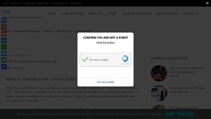 What is manufacturer control code? - MSI - manufacturer control code