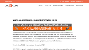 What is OBD-II Code P1000 - Manufacturer Controlled DTC - manufacturer control code