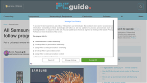 All Samsung remote codes and easy-to-follow programming guide - manufacturer control code