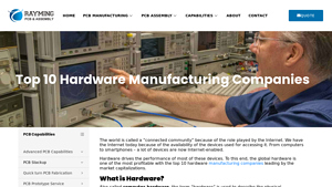 Top 10 Hardware Manufacturing Companies - RayPCB - RayMing - hardware manufacturer