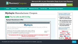Mydayis Coupon 2025 - Pay As Little As $30 Co-Pay - Manufacturer Offer - mydayis manufacturer website