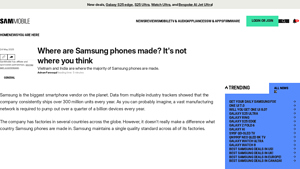 Where are Samsung phones made? It's not where you think - samsung manufacturer country